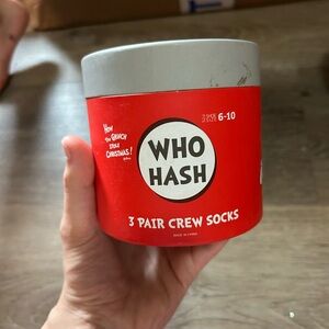 Who Hash 3 Pair Crew Socks